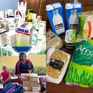 Llevando alimentos a los que no tienen.